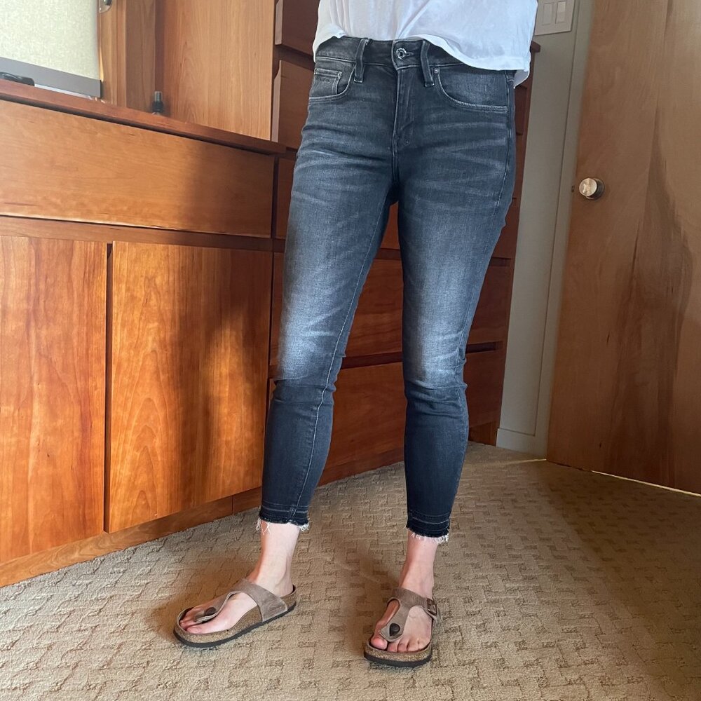 G-Star Raw Denim Jeans NWOT 27 Stretchy Mid Skinny Ankle 3301 Black